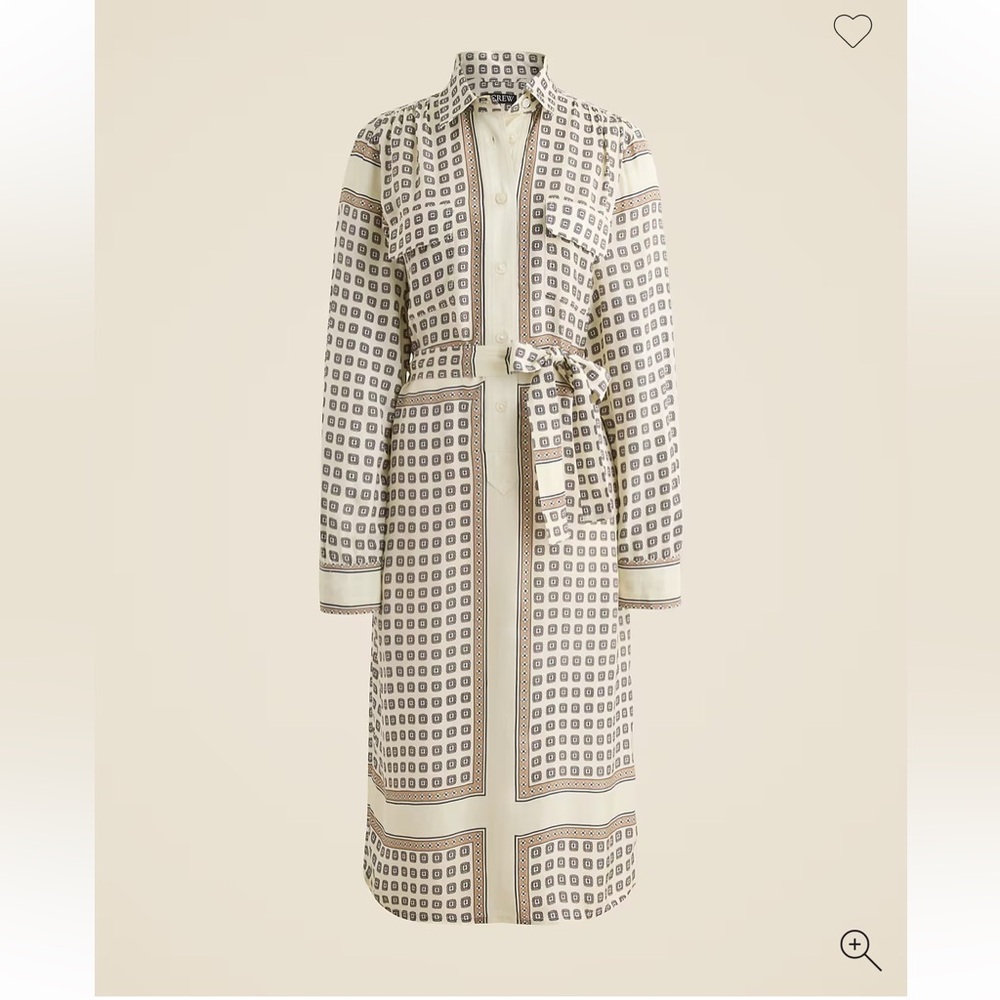 J.Crew Tie-waist shirt-dress in foulard print - Picture 4 of 9